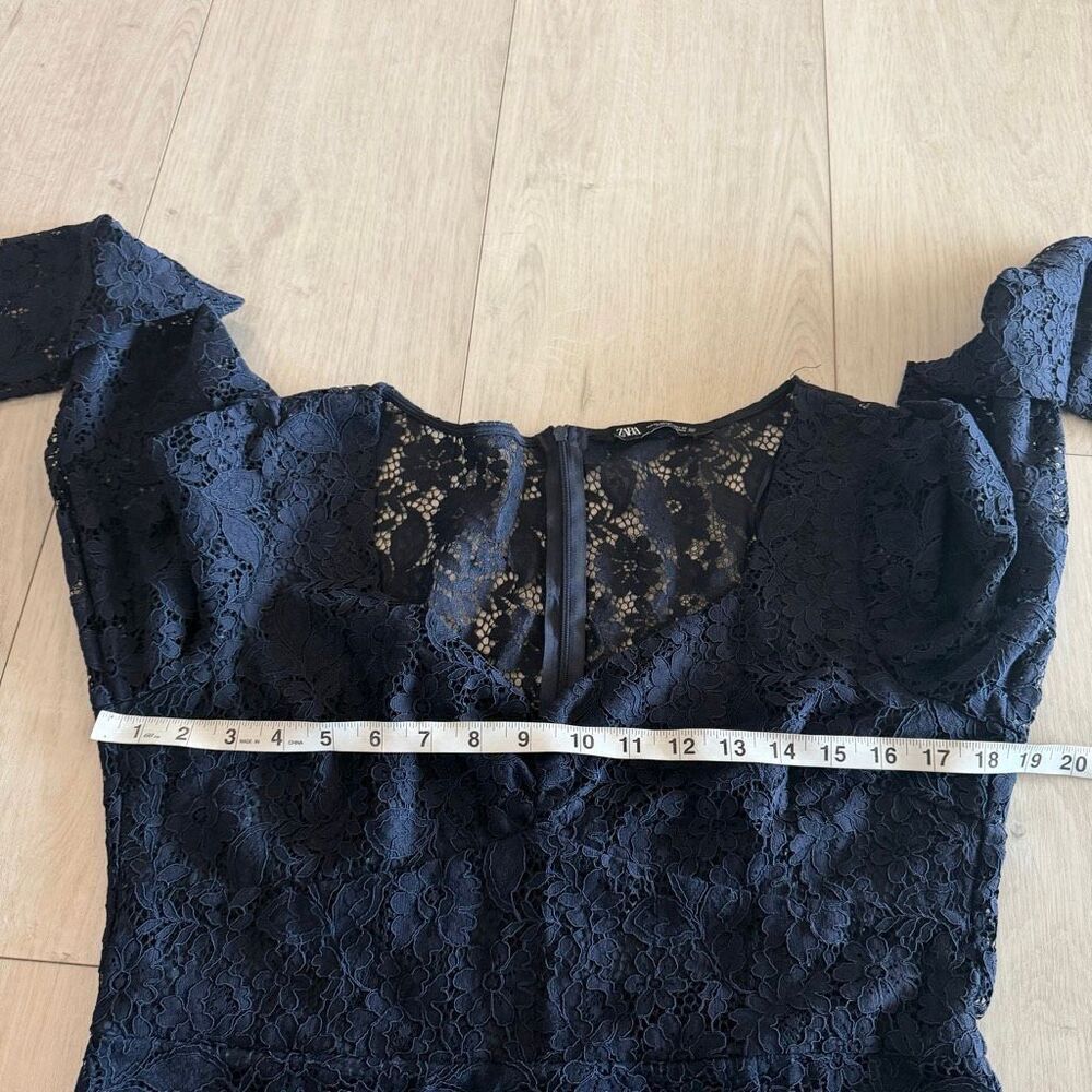 Zara women’s navy blue lace dress size XL - Picture 4 of 9
